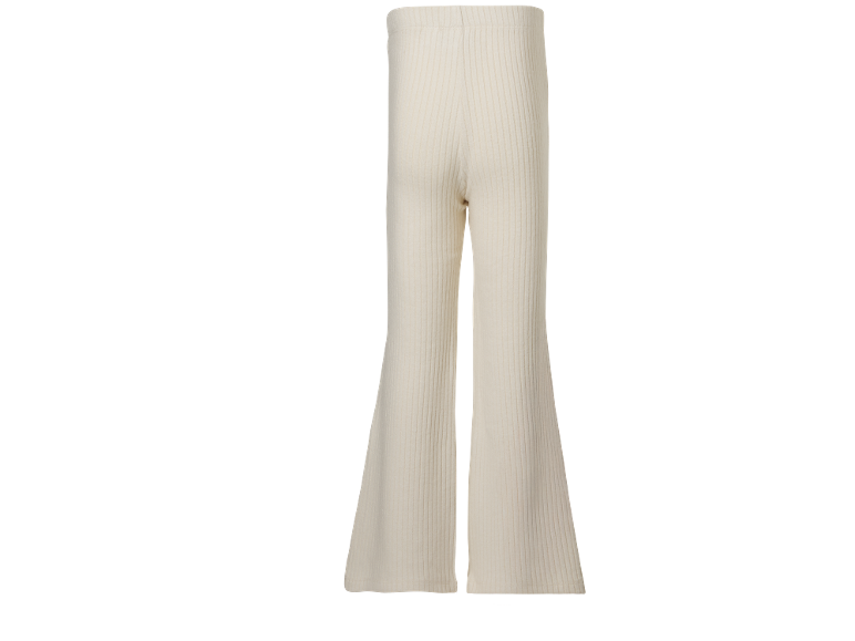 Pantalon en maille côtelée évasé pour enfant, crème