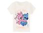 T-shirt blanc à manches courtes avec imprimé Stitch et Angel et texte 'CUTE BUT CHEEKY'
