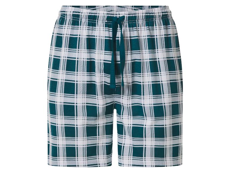 Short de pyjama à carreaux verts et blancs avec cordon de serrage à la taille