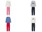 Quatre ensembles de pyjamas pour enfants, avec différents coloris et imprimés 'FAMILY TIME' et 'TEAM VALENTINE'.