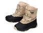 Bottes d'hiver beiges et noires pour enfants avec fermeture velcro