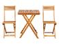 Ensemble table et deux chaises pliantes en bois pour l'extérieur