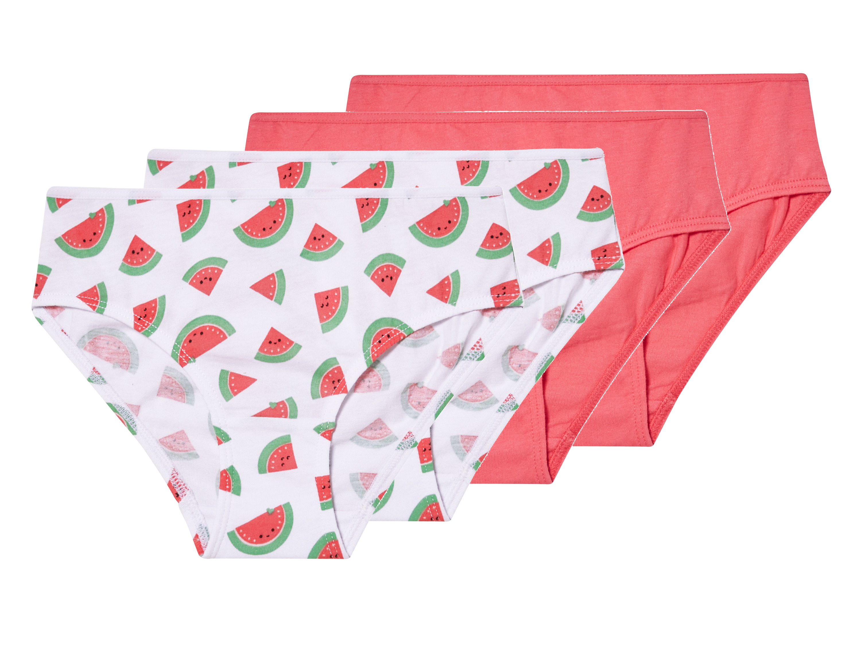 lupilu® Lot de 4 slips petite fille (rouge/blanc, 2-4 ans)