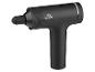 Pistolet de massage noir avec embout rond sur fond blanc