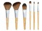Un ensemble de six pinceaux de maquillage Cien Beauty avec des manches en bois.