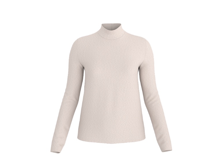 Haut à manches longues et col montant pour femme en beige clair