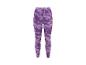Legging de sport pour femme avec motif camouflage violet et cordon de serrage à la taille.