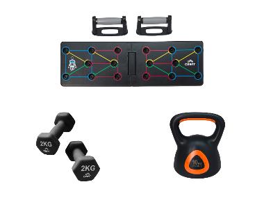 CRIVIT Planche à pompes ou set d’haltères courts ou kettlebell