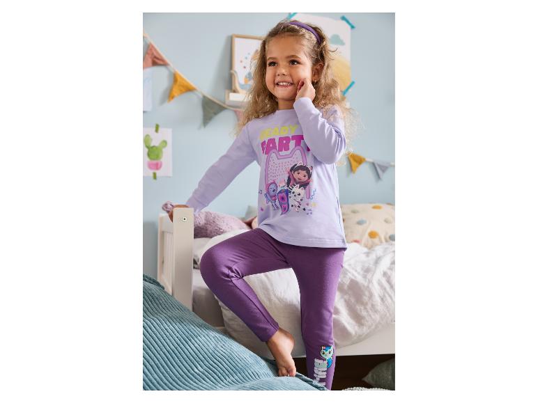 Pyjama enfant à manches longues avec motif dessin animé couleur lilas.
