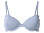 Soutien-gorge basique bleu clair avec bretelles réglables.
