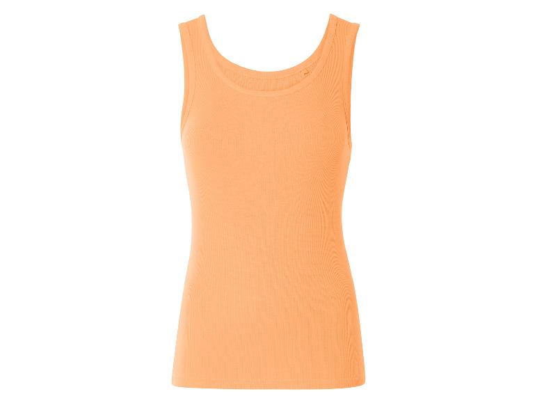 Débardeur orange clair côtelé.