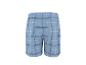 Shorts à carreaux bleus avec taille élastique.