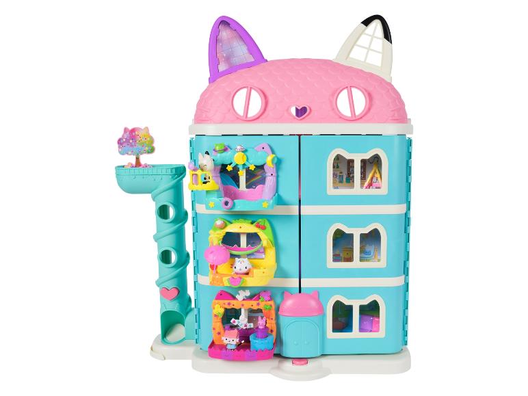 Maison de poupée Gabby's Dollhouse sur le thème des chats, à plusieurs étages et accessoires