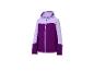 Veste violette et lavande avec fermeture éclair et capuche.