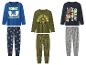 Trois ensembles de pyjamas pour enfants : Sonic the Hedgehog, Jurassic World et Pat' Patrouille.