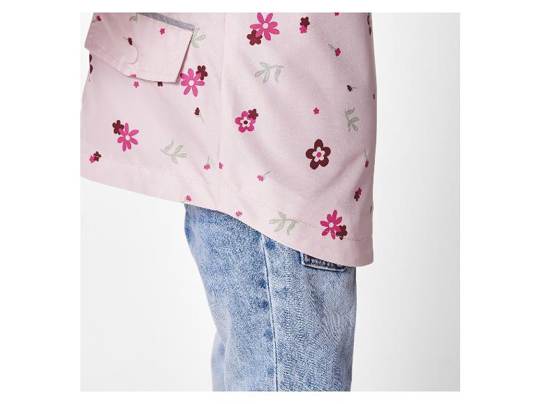 Veste rose pour fille avec imprimé floral.