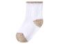 Chaussette blanche avec talon, pointe et bord-côte marron