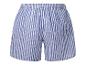 Shorts de bain rayés bleu et blanc.