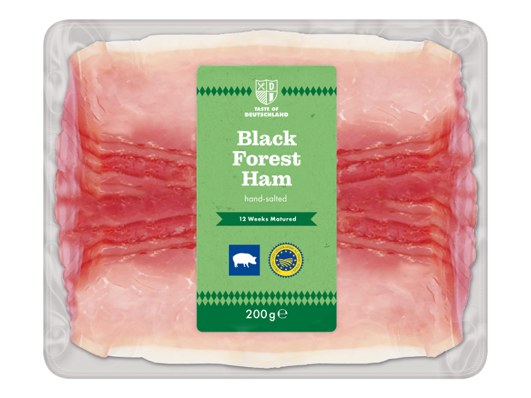 Jambon Forêt Noire, salé à la main, affiné 12 semaines, 200g.