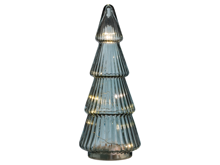 Sapin de Noël décoratif en verre lumineux avec LED blanc chaud