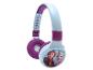 Casque d'écoute à thème Frozen, bleu clair avec des accents violets.