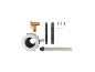 Kit skimmer de piscine avec vanne en laiton, panier filtrant, sangles de montage, vis et rondelles.
