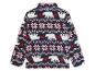 Sweat-shirt polaire bleu avec un motif d'ours polaires et de flocons de neige.