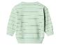 Sweat-shirt bébé vert menthe à rayures grises, vue de dos.