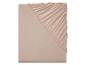 Drap-housse et drap-plat unis couleur beige clair.