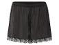 Shorts en soie noire avec dentelle.