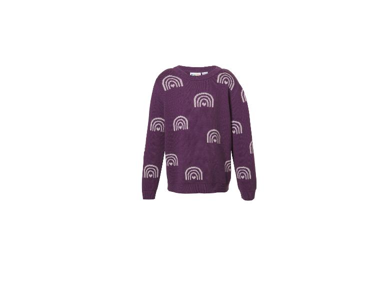 Pull violet pour enfant avec motif arc-en-ciel