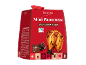 Mini Panettone aux pépites de chocolat, cacao Fairtrade et œufs de poules élevées en plein air, dans une boîte rouge festive.