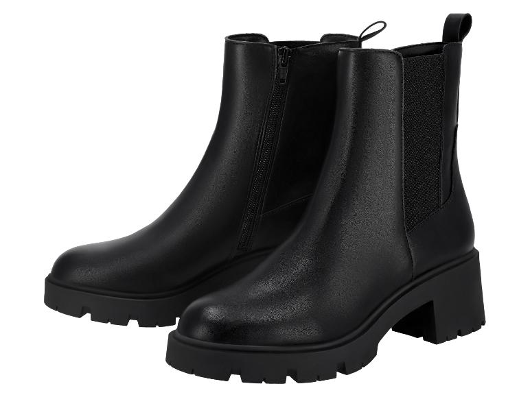 Bottines noires zippées à semelle épaisse