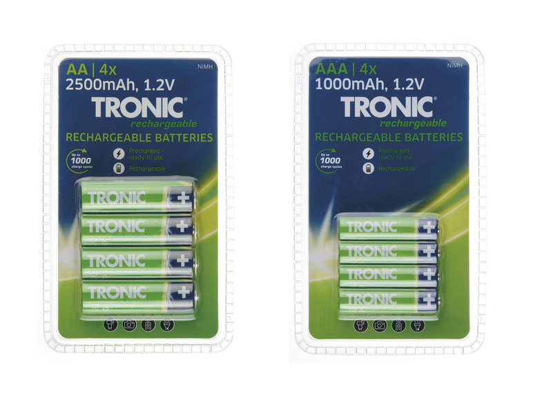 Aller en mode plein écran : TRONIC® Piles rechargeables, AA/AAA, 1,2 V, 4 pièces - Image 1