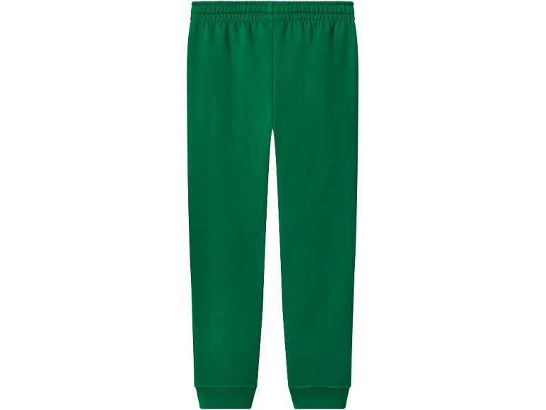 Pantalon de survêtement vert avec taille et chevilles élastiquées.