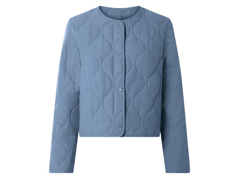 Veste matelassée bleue avec col rond et boutons
