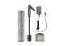 Rouleau, brosse, adaptateur secteur et filtre pour aspirateur.