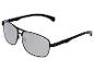 Lunettes de soleil aviateur avec monture noire et verres miroir gris.