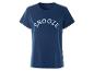 T-shirt bleu marine à manches courtes avec l'inscription « Snooze ».