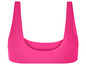 Un haut de bikini rose avec des bretelles larges.