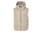 Un gilet matelassé beige à capuche