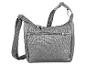 Sac à bandoulière gris avec multiples poches.