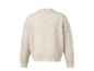 Pull beige doux à manches longues et col rond, vue de dos.