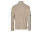 Pull beige à col roulé pour homme.