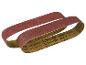 Deux bandes abrasives, une de grain 80 et l'autre de grain 120, pour outils électriques.