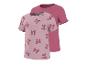 T-shirts à manches courtes pour filles, un rose à nœuds et un fuchsia.