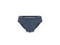 Slip homme en coton bleu marine avec ceinture élastique blanche.