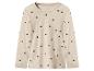 T-shirt à manches longues beige avec motif cœurs noirs