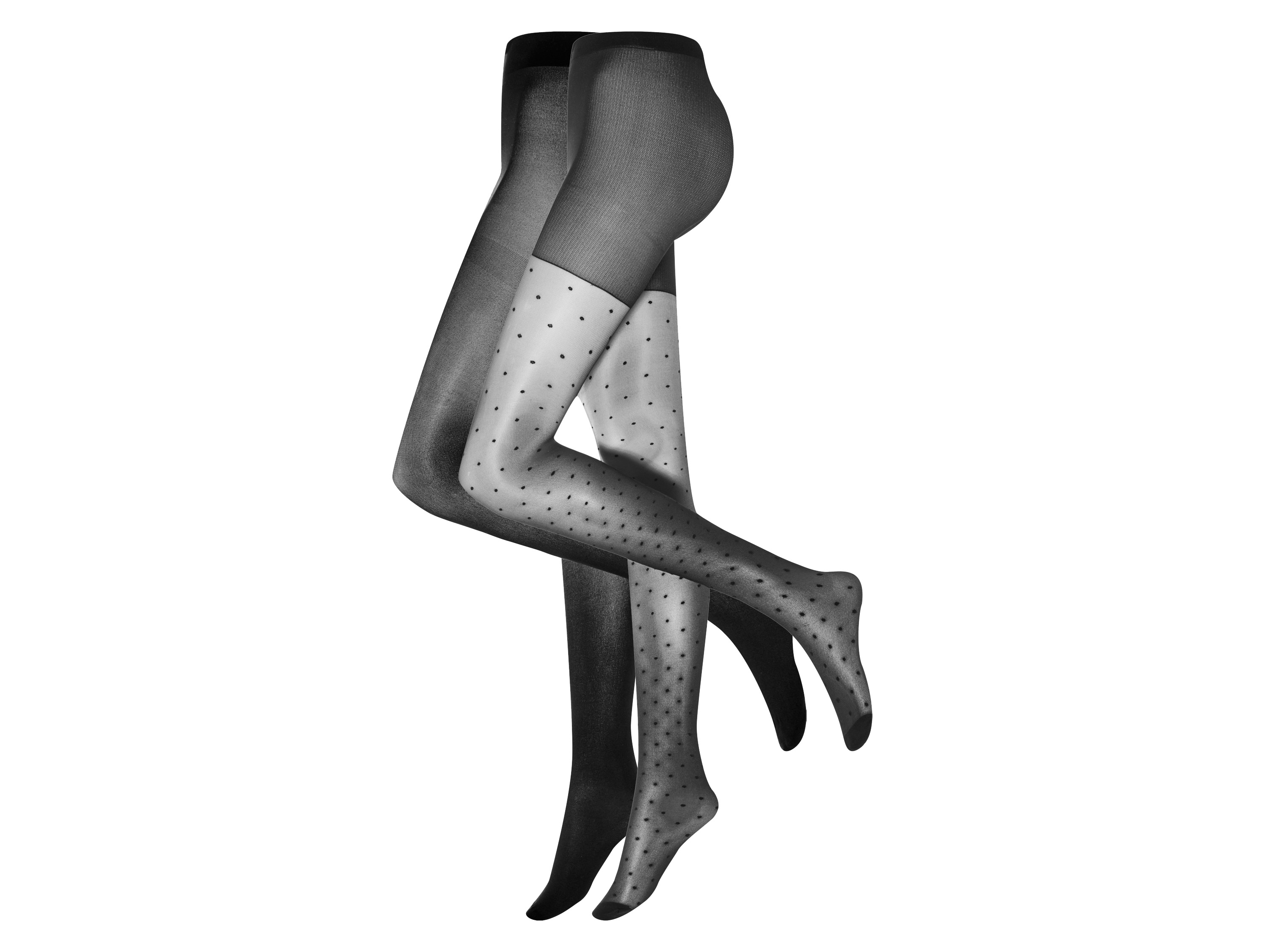 esmara® Lot de 2 collants fins femme (boules)