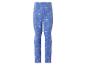 Legging bleu pour enfant avec imprimé de personnages de contes de fées et de fleurs.